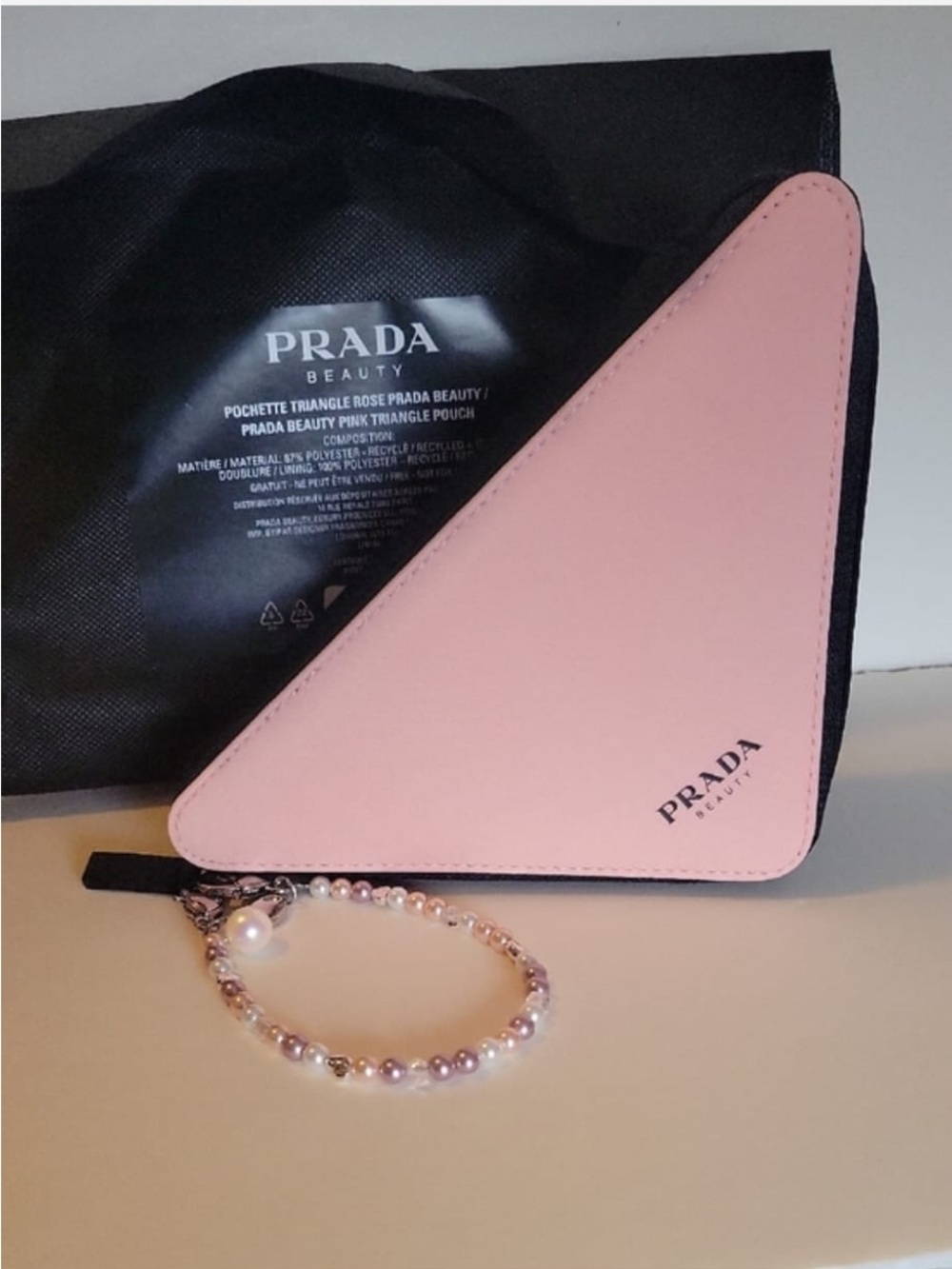 Prada Pink Triangle Pouch - Picture 4 of 9